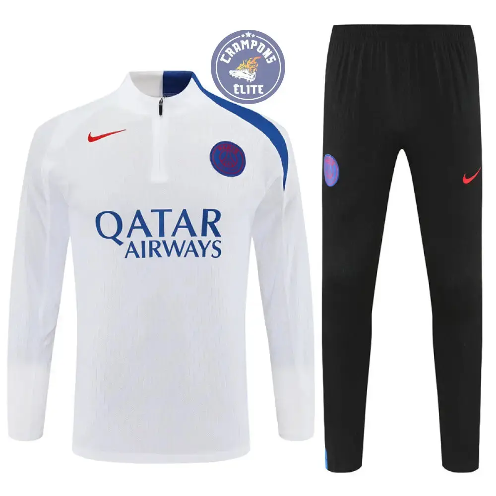 Survêtement d'entraînement demi-zip - PSG 2025/2026 - Blanc/Bleu/Noir