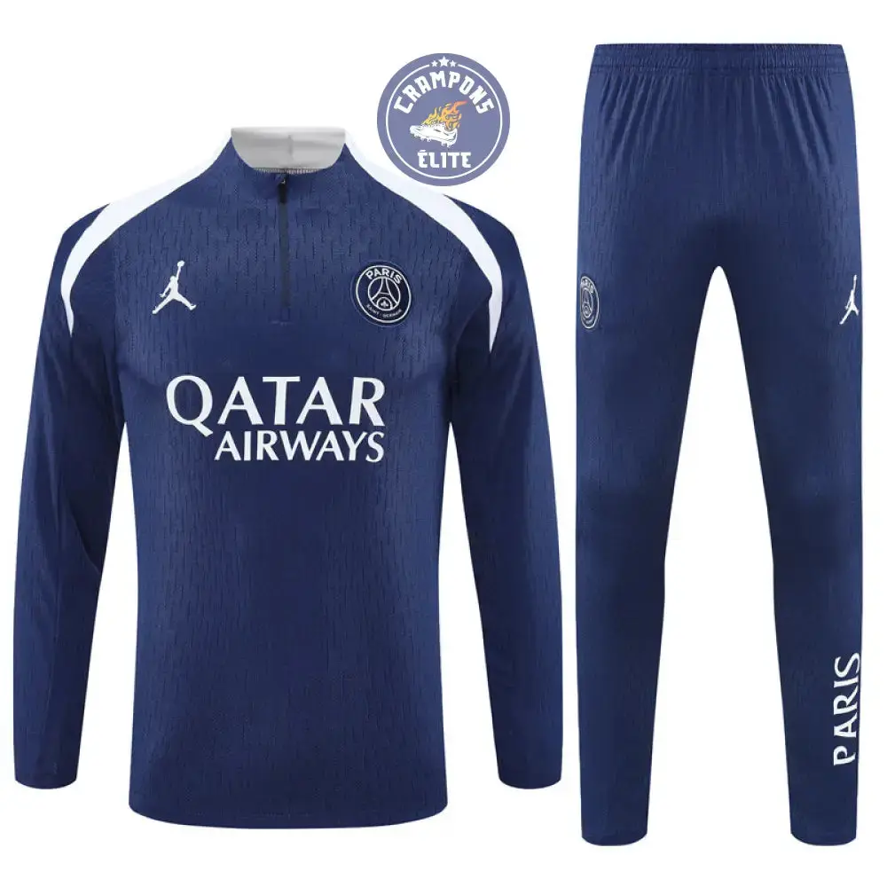 Survêtement d'entraînement demi-zip - PSG 2025/2026 - Bleu Marine/Blanc