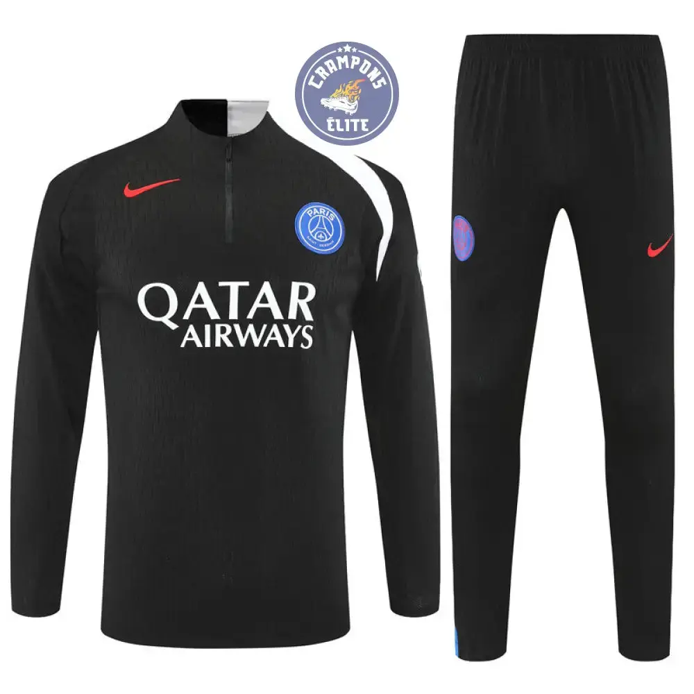 Survêtement d'entraînement demi-zip - PSG 2025/2026 - Noir/Blanc/Rouge