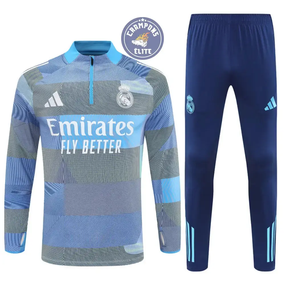 Survêtement d'entraînement demi-zip - Real Madrid 2025/2026 - Gris/Bleu/Bleu Marine