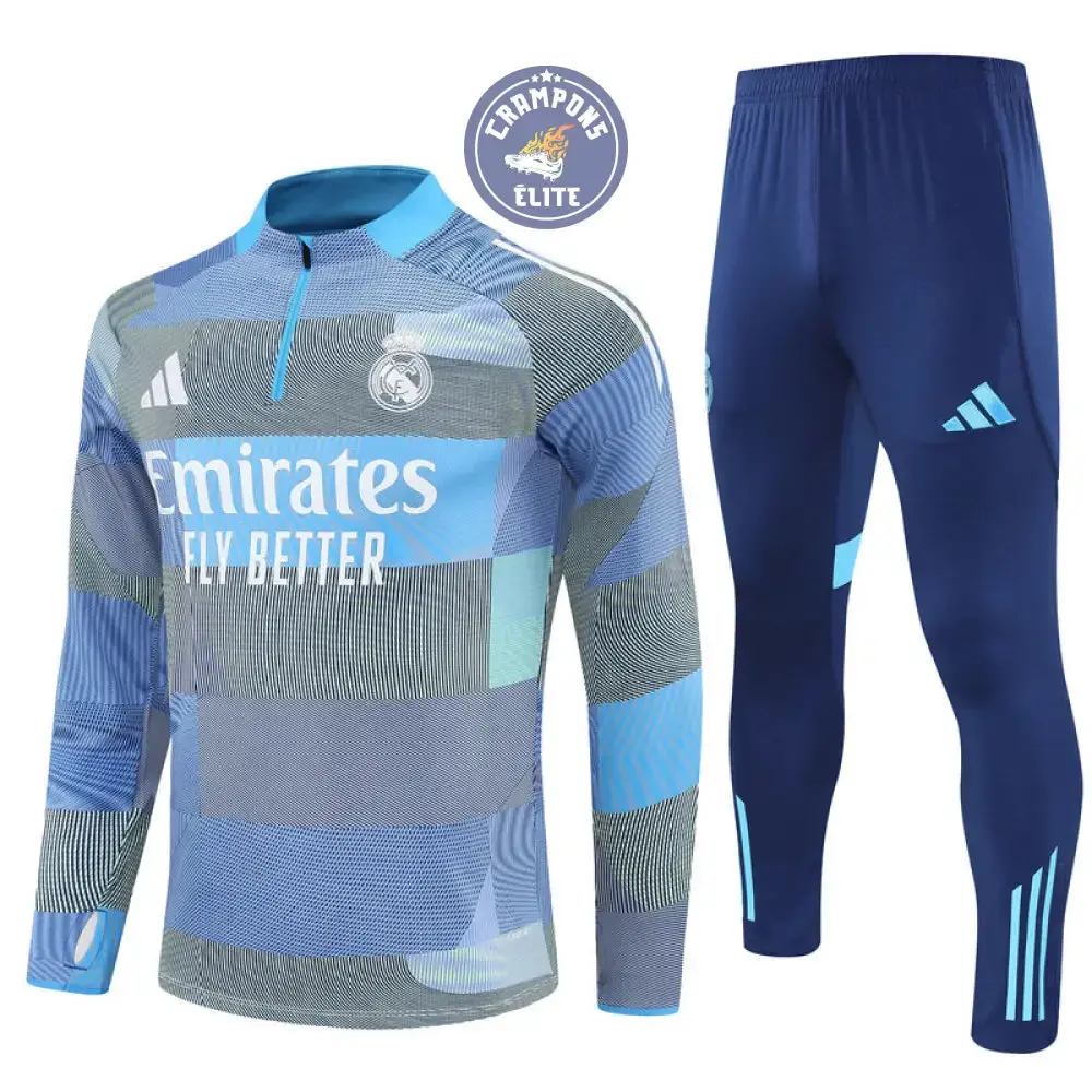 Survêtement d'entraînement demi-zip - Real Madrid 2025/2026 - Gris/Bleu/Bleu Marine - Image 2