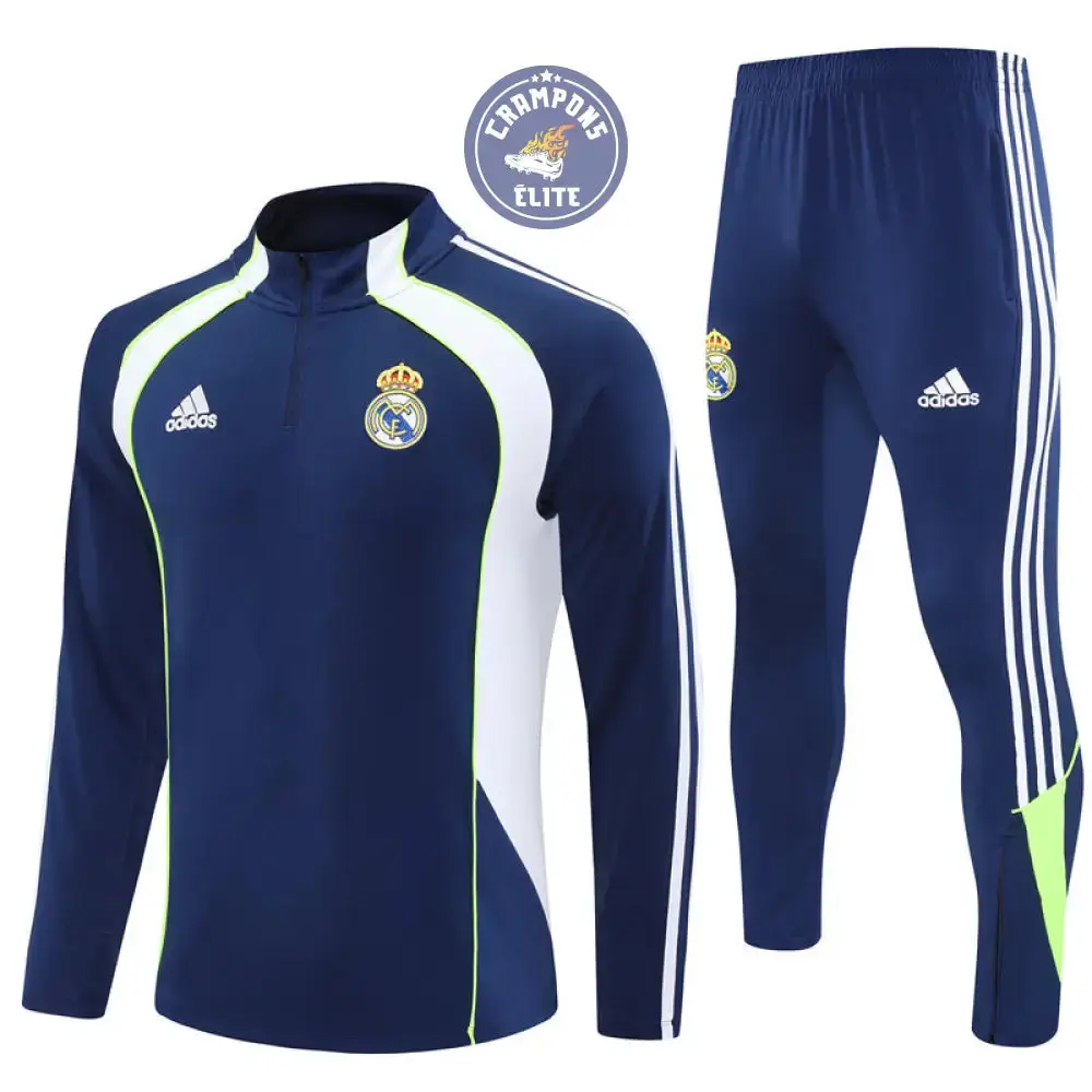 Survêtement d'entraînement demi-zip - Real Madrid 2025/2026 - Bleu Marine/Blanc/Jaune Fluo - Image 2