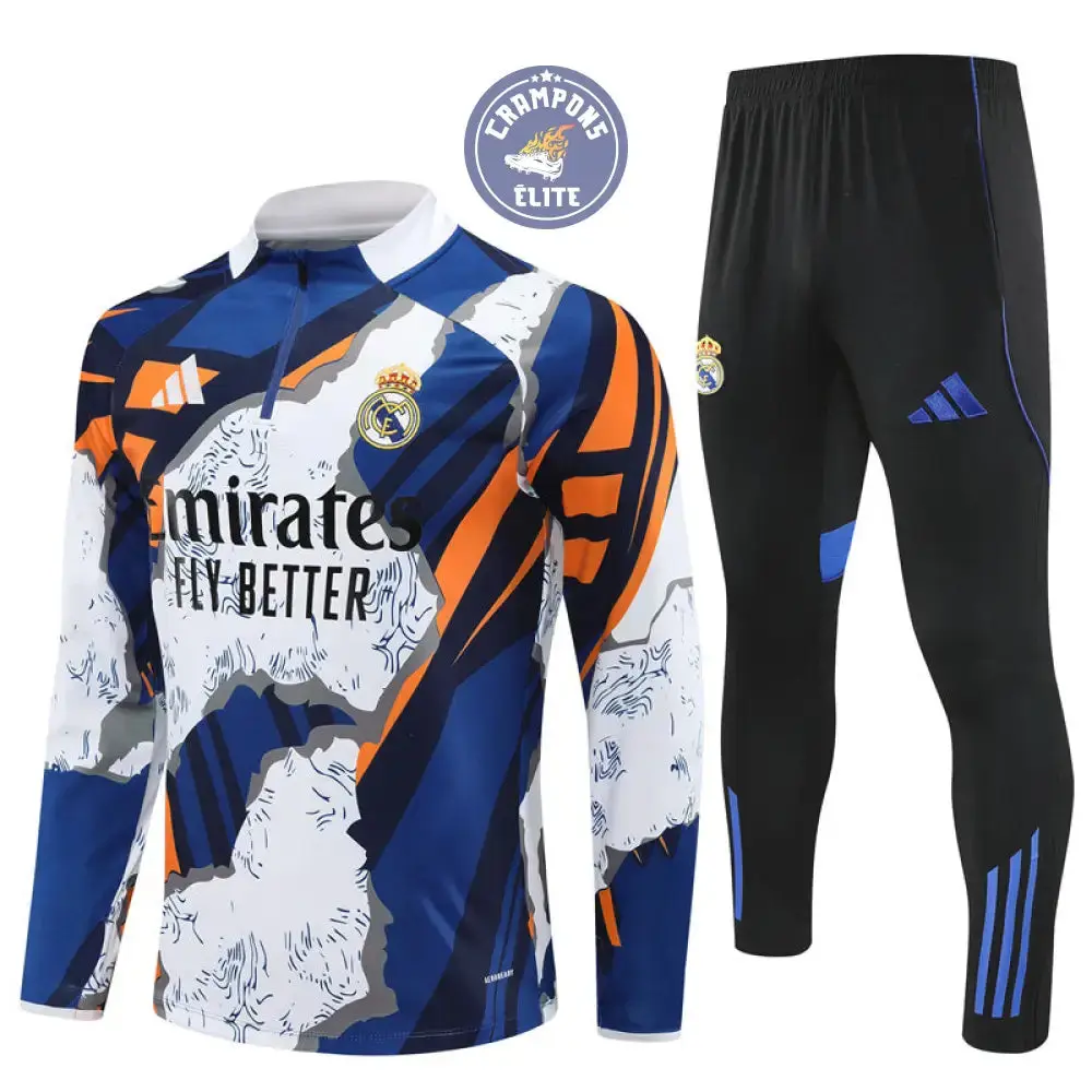 Survêtement d'entraînement demi-zip - Real Madrid 2025/2026 - Bleu/Blanc/Orange/Noir - Image 2