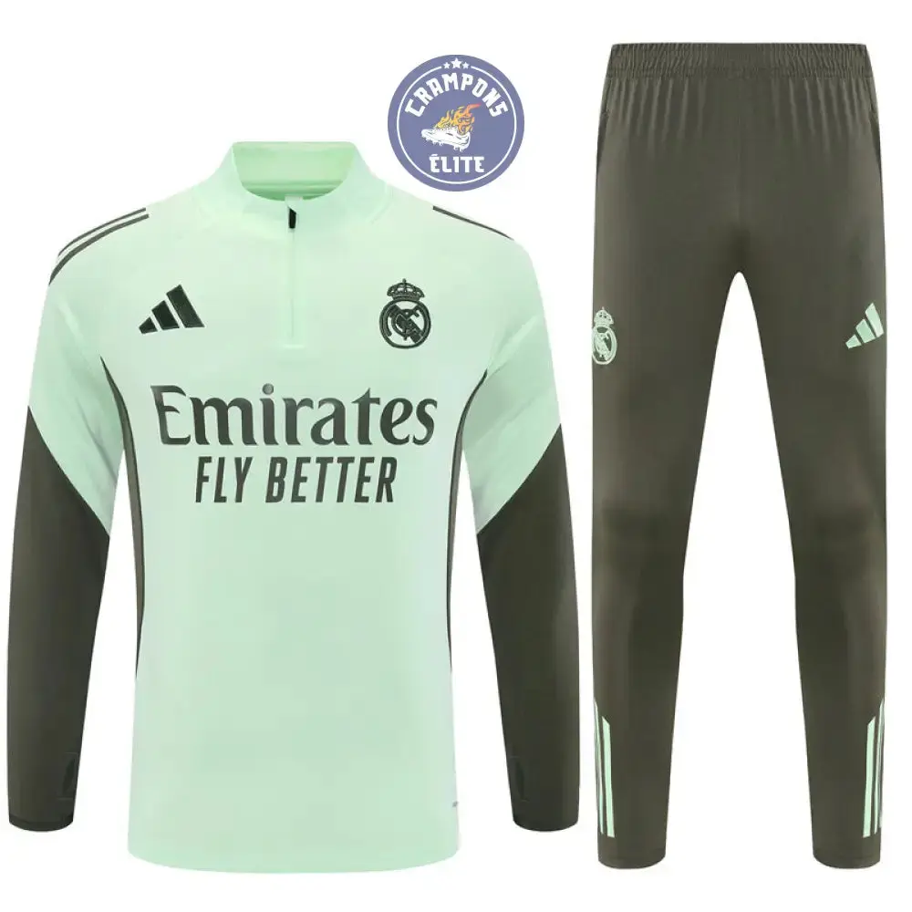 Survêtement d'entraînement demi-zip - Real Madrid 2025/2026 - Bleu Turquoise/Kaki