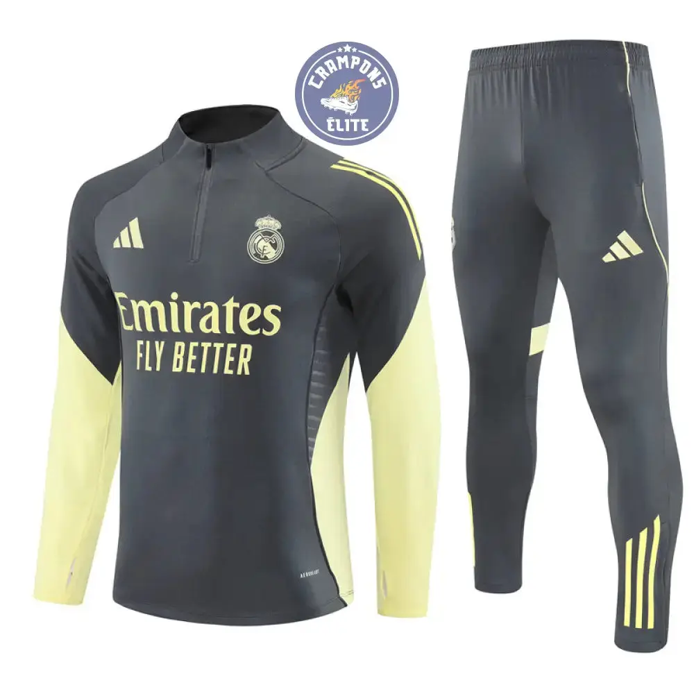 Survêtement d'entraînement demi-zip - Real Madrid 2025/2026 - Gris/Jaune Clair - Image 2
