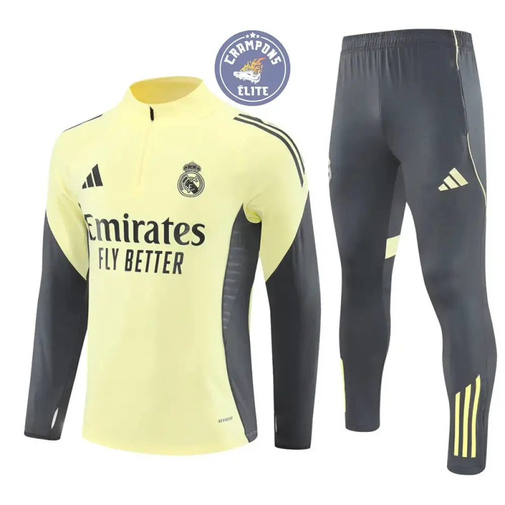 Survêtement d'entraînement demi-zip - Real Madrid 2025/2026 - Jaune Clair/Gris - Image 2