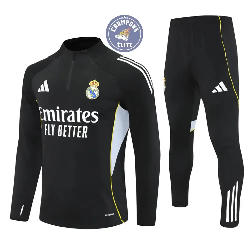Survêtement d'entraînement demi-zip - Real Madrid 2025/2026 - Noir/Gris/Jaune/Blanc - Image 2