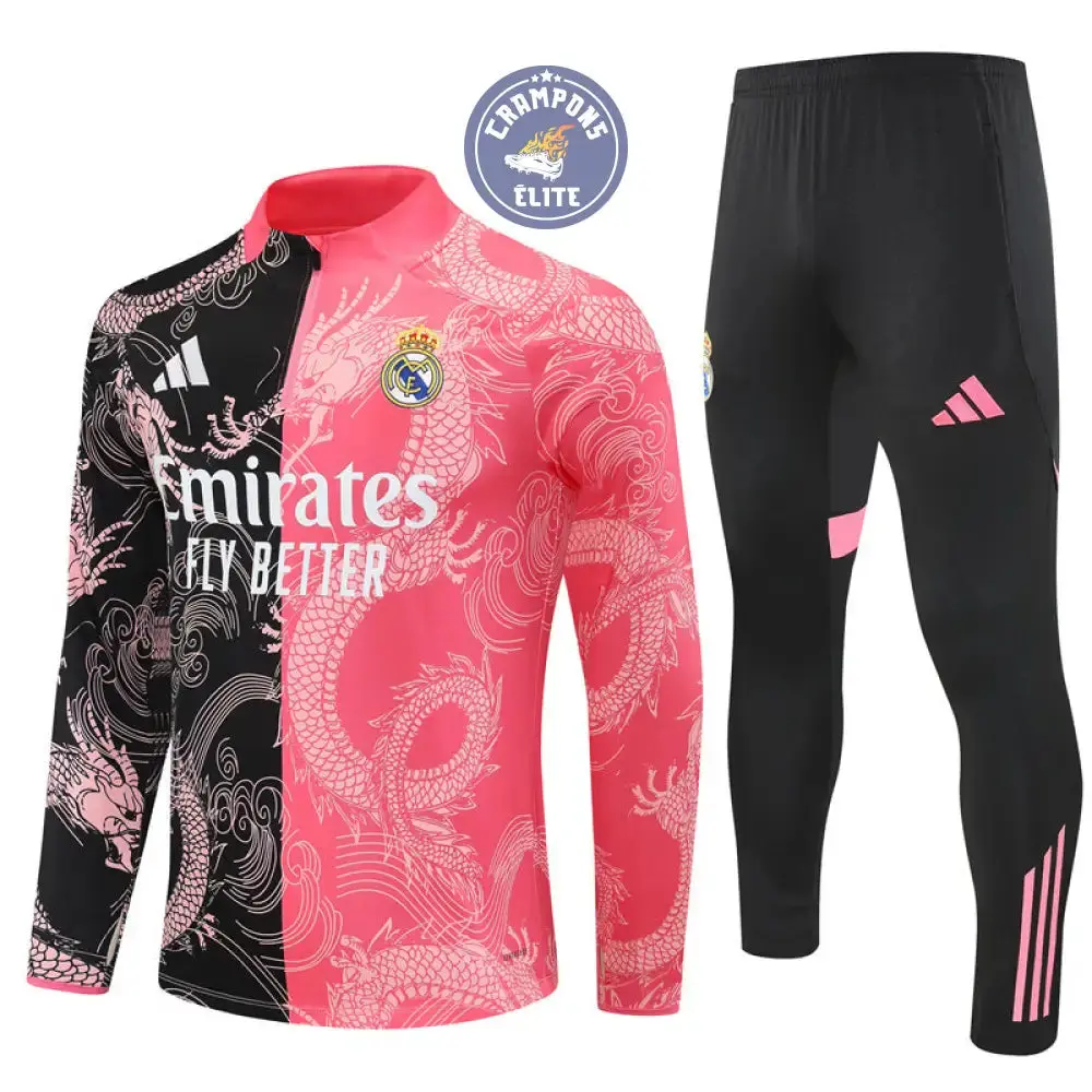 Survêtement d'entraînement demi-zip - Real Madrid 2025/2026 - Version Dragon Rose/Noir - Image 2