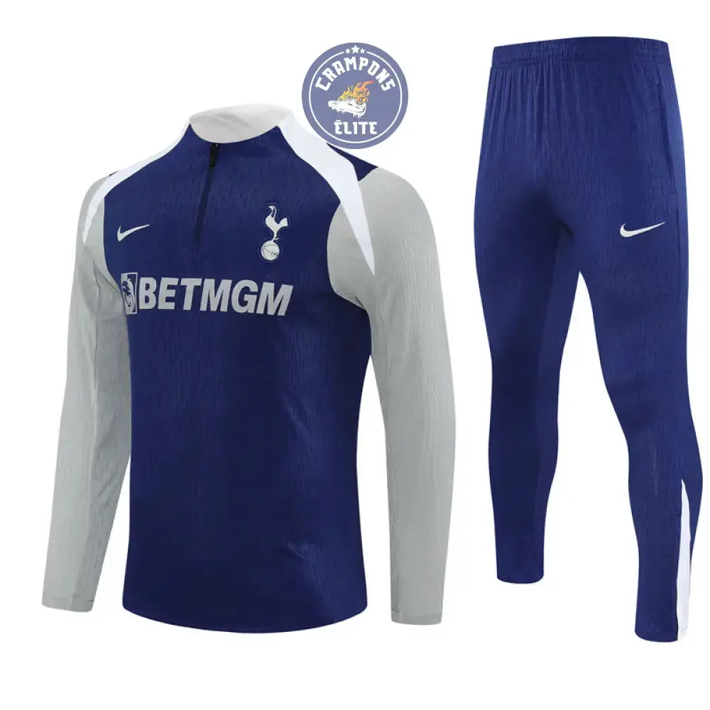 Survêtement d'entraînement demi-zip - Tottenham 2025/2026 - Bleu/Gris/Blanc - Image 2