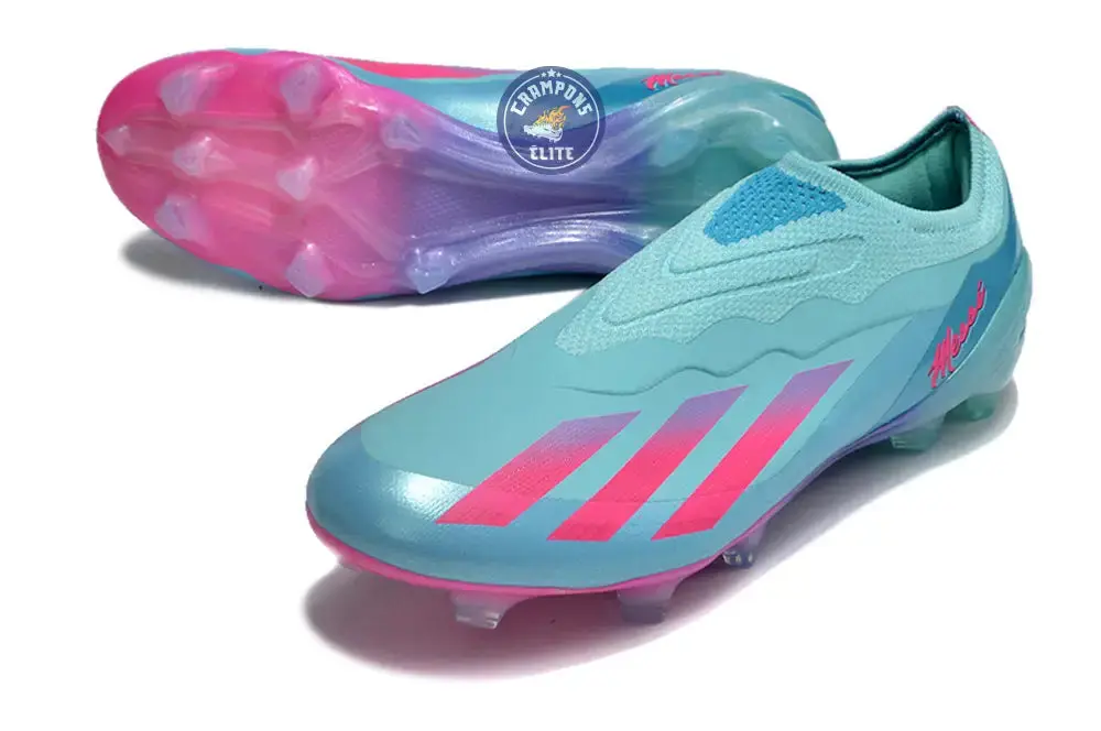 X Crazyfast Elite Laceless FG Bienvenido a Miami - Flash Aqua/Lucid Pink/Lucid Cyan ÉDITION LIMITÉE - Image 2