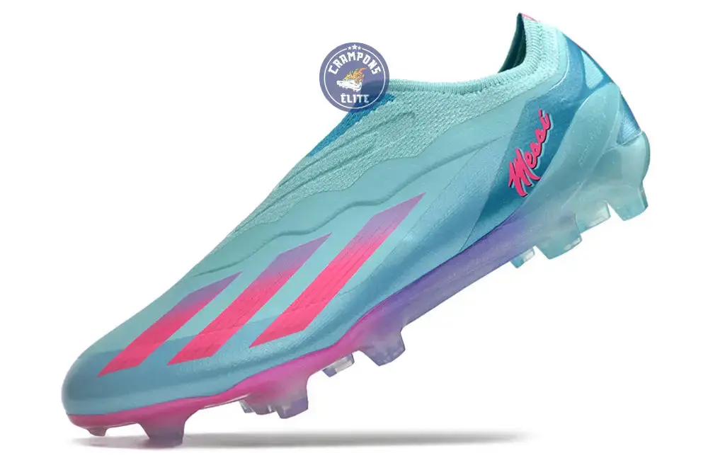 X Crazyfast Elite Laceless FG Bienvenido a Miami - Flash Aqua/Lucid Pink/Lucid Cyan ÉDITION LIMITÉE - Image 5