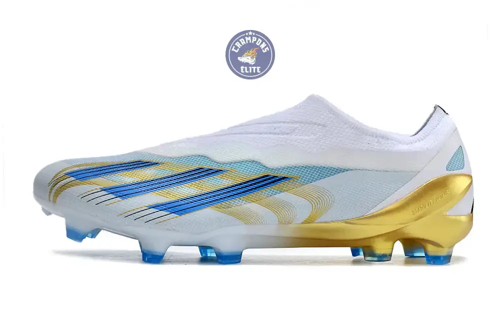 X Crazyfast Elite Laceless FG x Messi 'Las Estrellas' - Blanc/Bleu/Or - Image 5