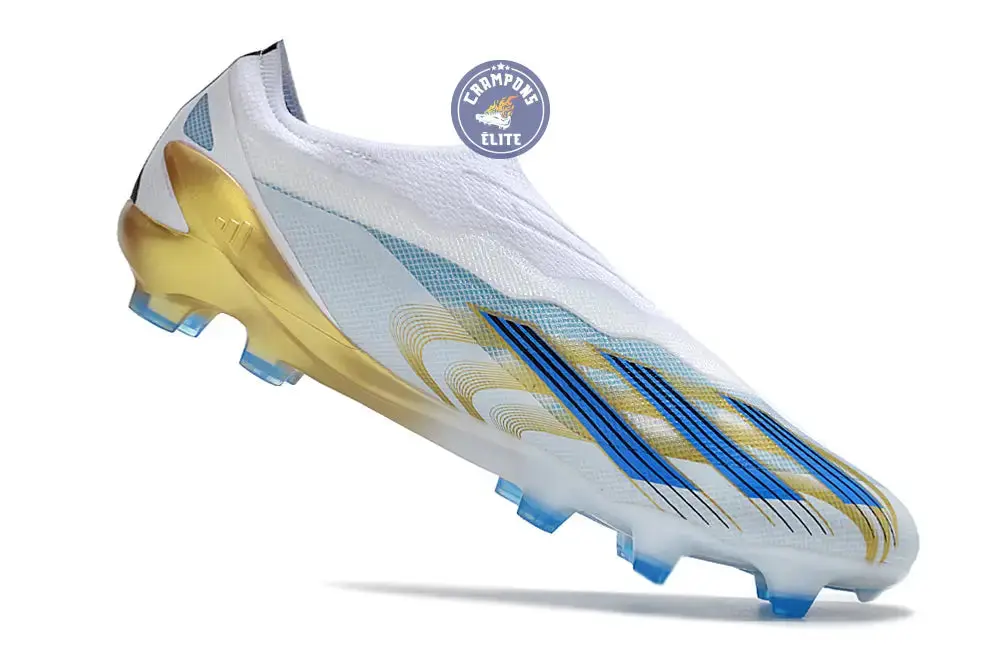 X Crazyfast Elite Laceless FG x Messi 'Las Estrellas' - Blanc/Bleu/Or - Image 6
