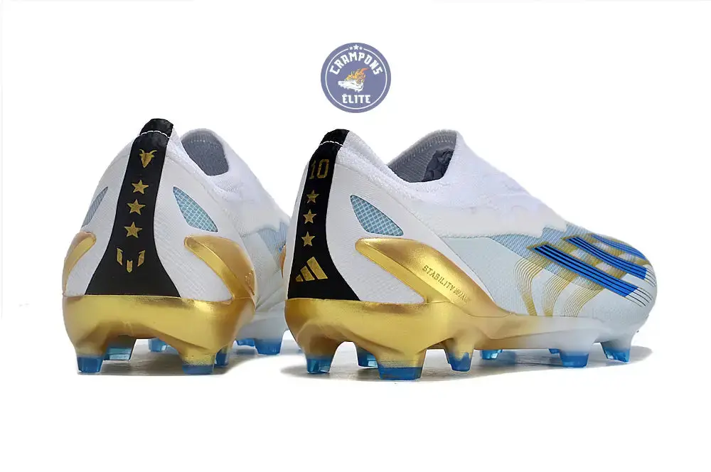 X Crazyfast Elite Laceless FG x Messi 'Las Estrellas' - Blanc/Bleu/Or - Image 7