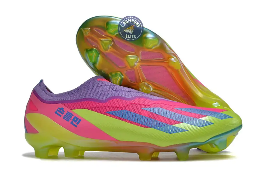 X Crazyfast Elite Laceless FG x SON - 'South Korea Nightlife' Rose/Jaune/Violet