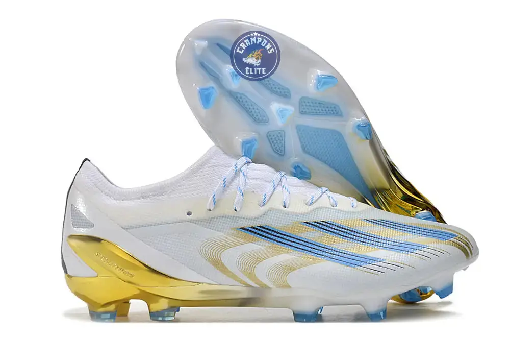 X Crazyfast Messi .1 FG Las Estrellas - Blanc/Bleu/Doré ÉDITION LIMITÉE