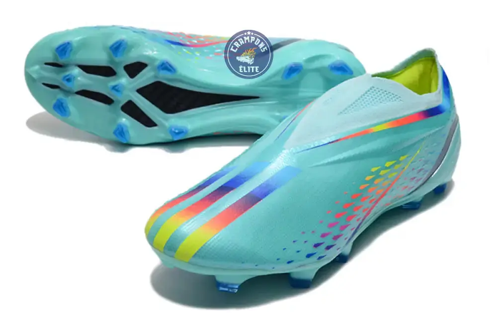 X Speedportal Elite Laceless FG Al Rihla - Turquoise/Bleu/Jaune - Image 2