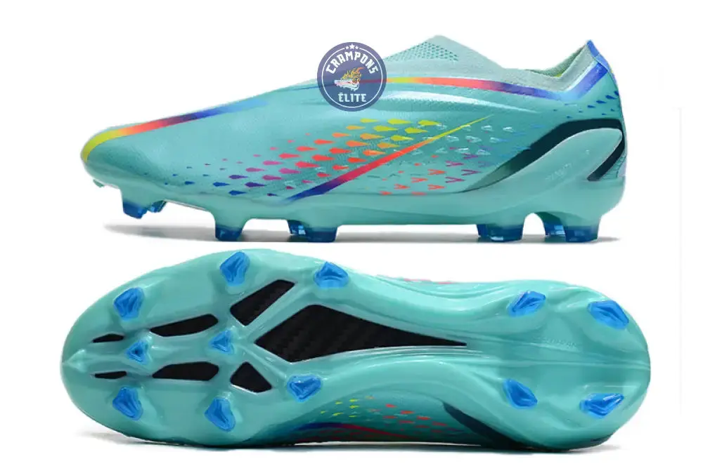 X Speedportal Elite Laceless FG Al Rihla - Turquoise/Bleu/Jaune - Image 3