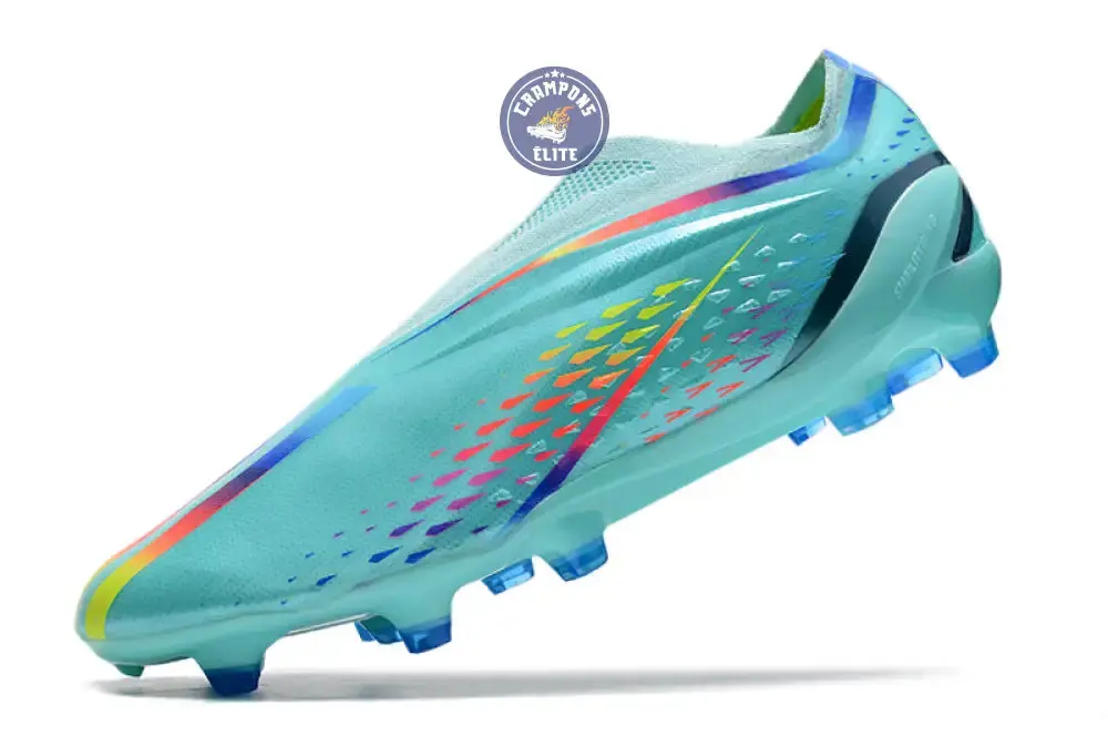 X Speedportal Elite Laceless FG Al Rihla - Turquoise/Bleu/Jaune - Image 4