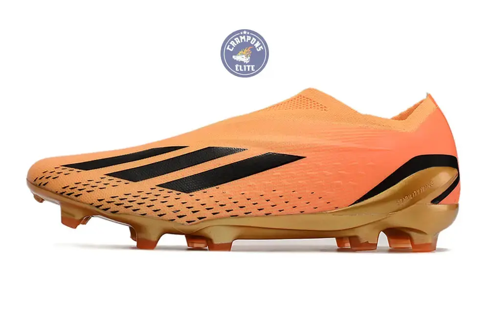 X Speedportal Elite Laceless FG Heatspawn - Doré/Noir/Orange - Image 4