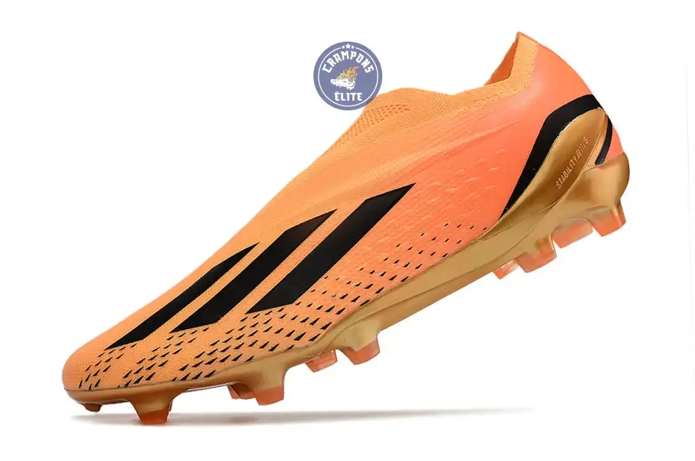 X Speedportal Elite Laceless FG Heatspawn - Doré/Noir/Orange - Image 5
