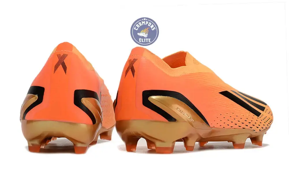 X Speedportal Elite Laceless FG Heatspawn - Doré/Noir/Orange - Image 7